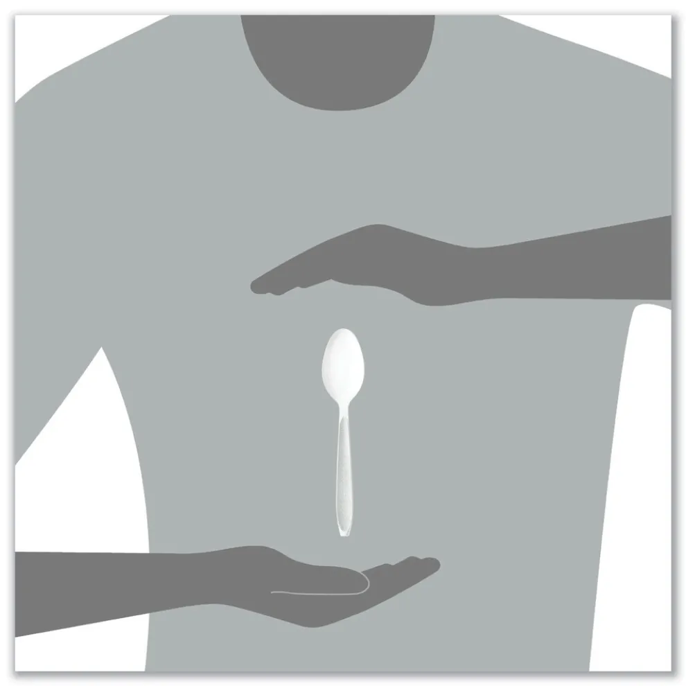 SOLO Impress Heavyweight Full-Length Polystyrene Teaspoon - White (100/Box, 10 Boxes/Carton)