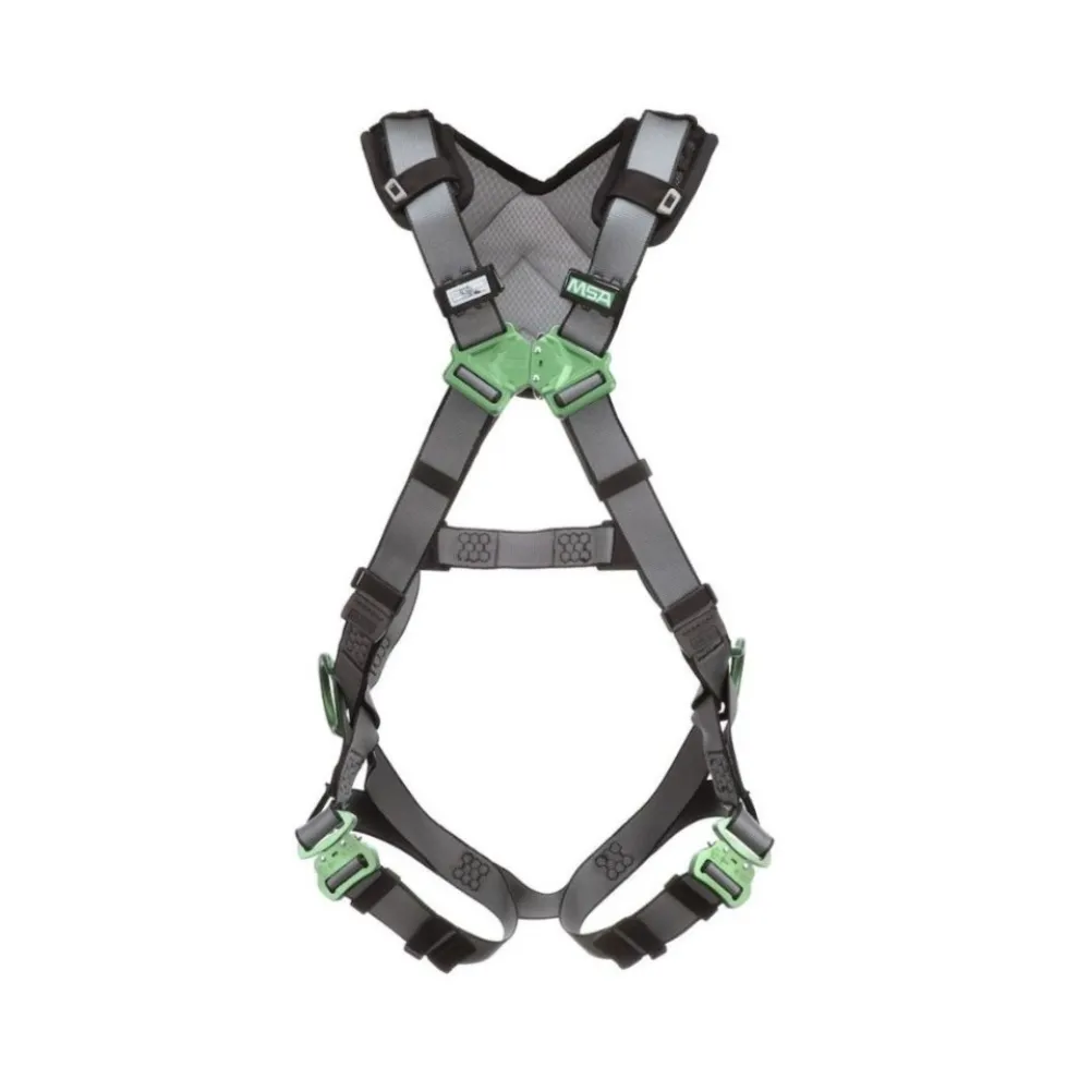 MSA V-FIT Back and Hip D-Rings with Quick-Connect Leg Straps and Shoulder Padding Harness - Standard