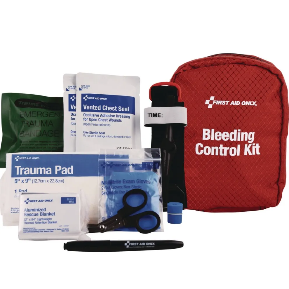 First Aid Only 16-Piece Right Response Bleeding Control Kit for Limb and Chest Wounds