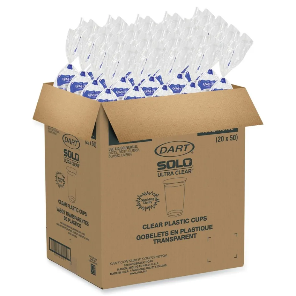 Dart TR16 16 oz. Ultra Clear Plastic Cups - Clear (1000/Carton)