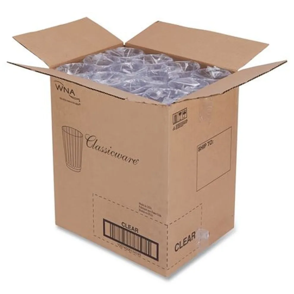 WNA Classic Crystal 12 oz. Tall Fluted Plastic Tumblers - Clear (240/Carton)