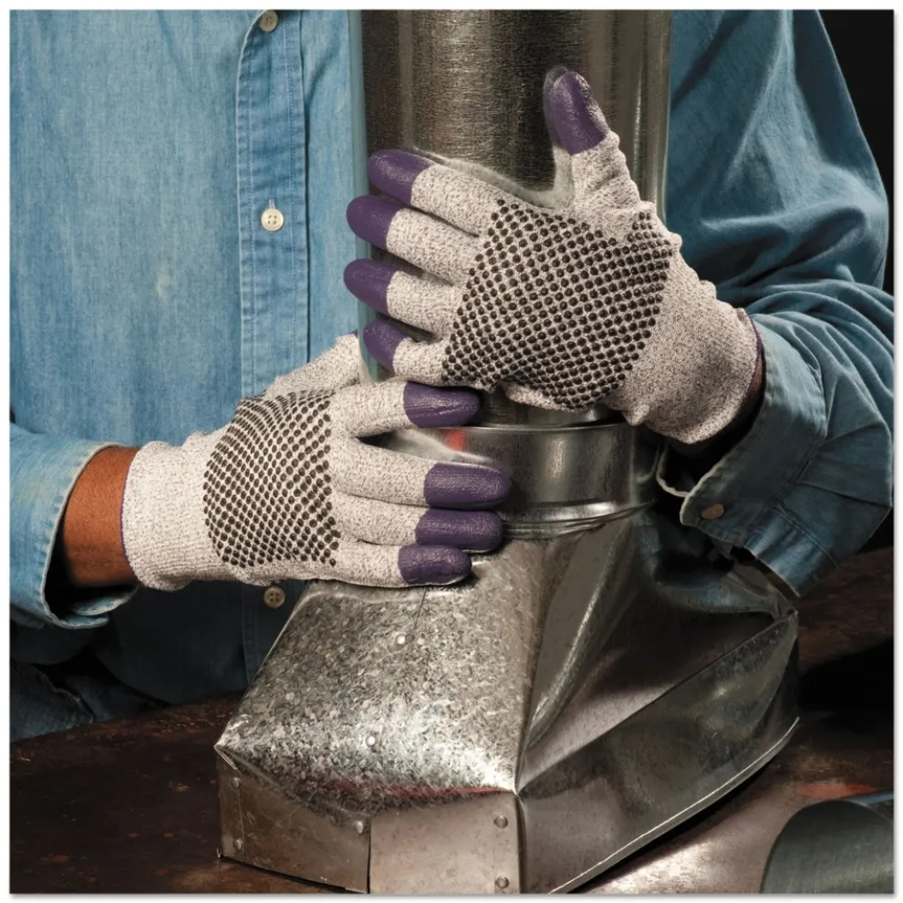 Ansell G60 230 mm Purple Nitrile Gloves - Medium/Size 8/Black/White (1-Pair)