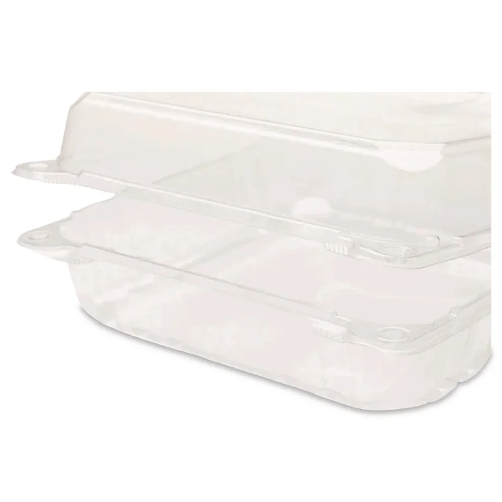 Karat PET Plastic Hinged Container 9 x 9 x 3.6 Clear Plastic 100/Pack 2 Packs/Carton