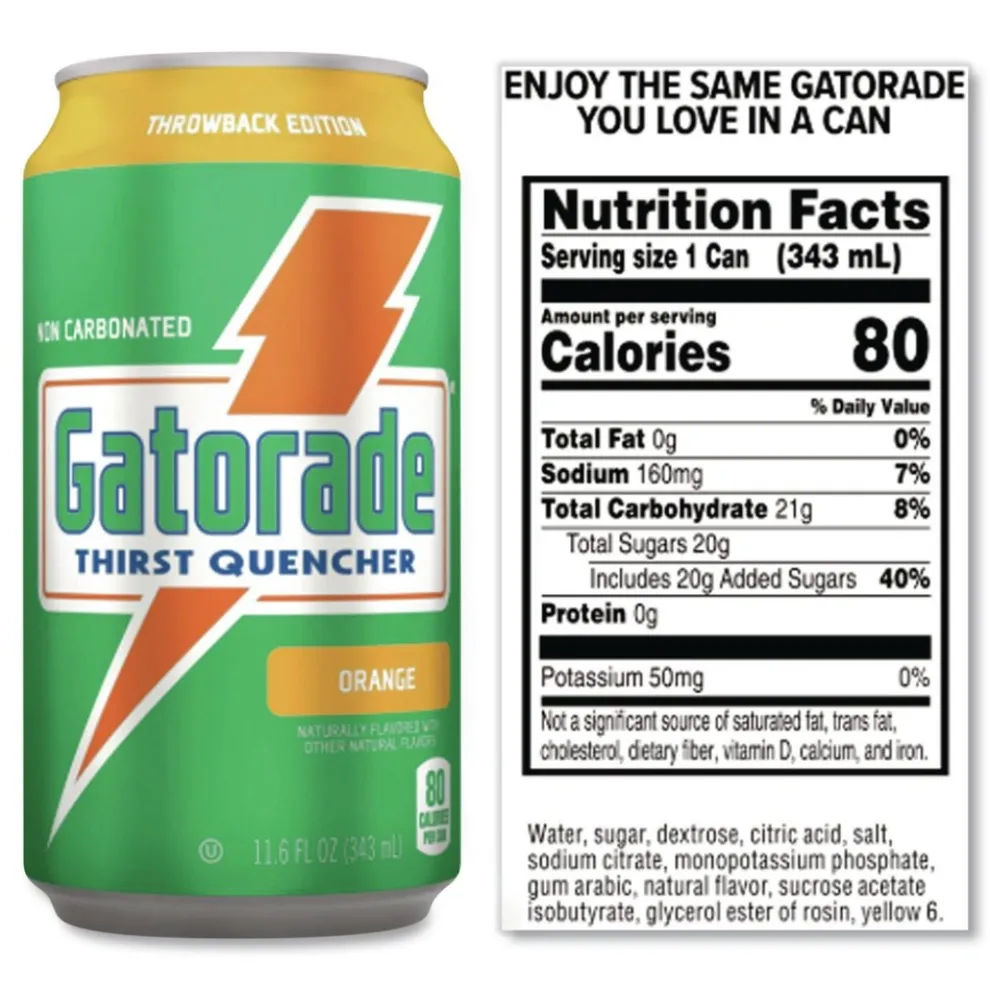 Gatorade G Series 11.6 oz. Thirst Quenchers - Orange (Carton of 24 Cans)