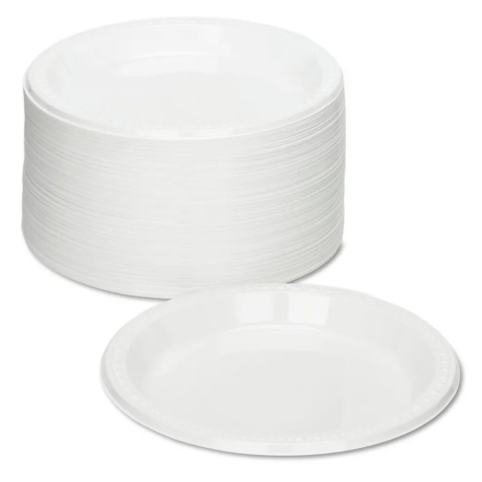 Tablemate 9 in. Diameter Plates Plastic Dinnerware - White (500/Carton)