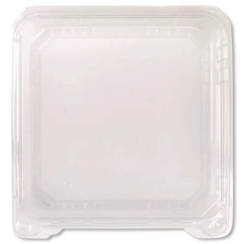 Karat Polypropylene Plastic Hinged Container 6 x 6 x 3.3 Clear Plastic 50/Pack 6 Packs/Carton