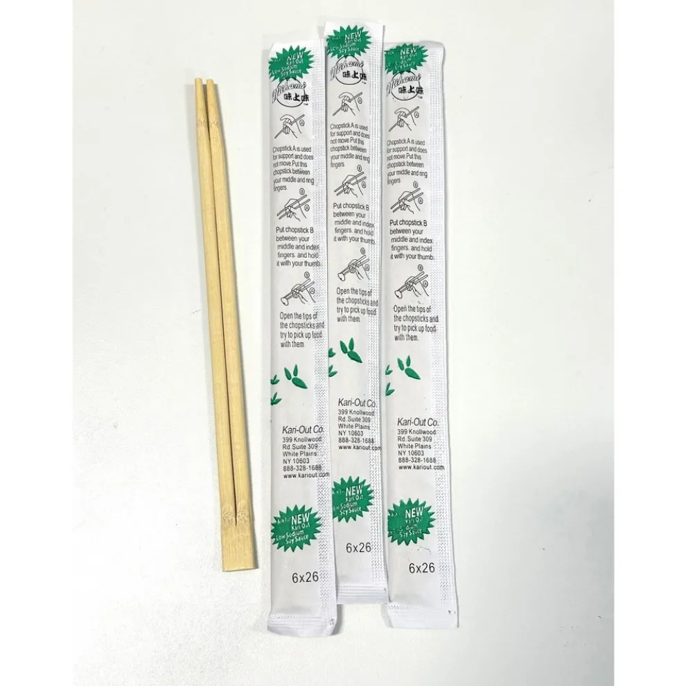 Kari-Out 9 in. Wood Chopsticks - White (1340/Carton)