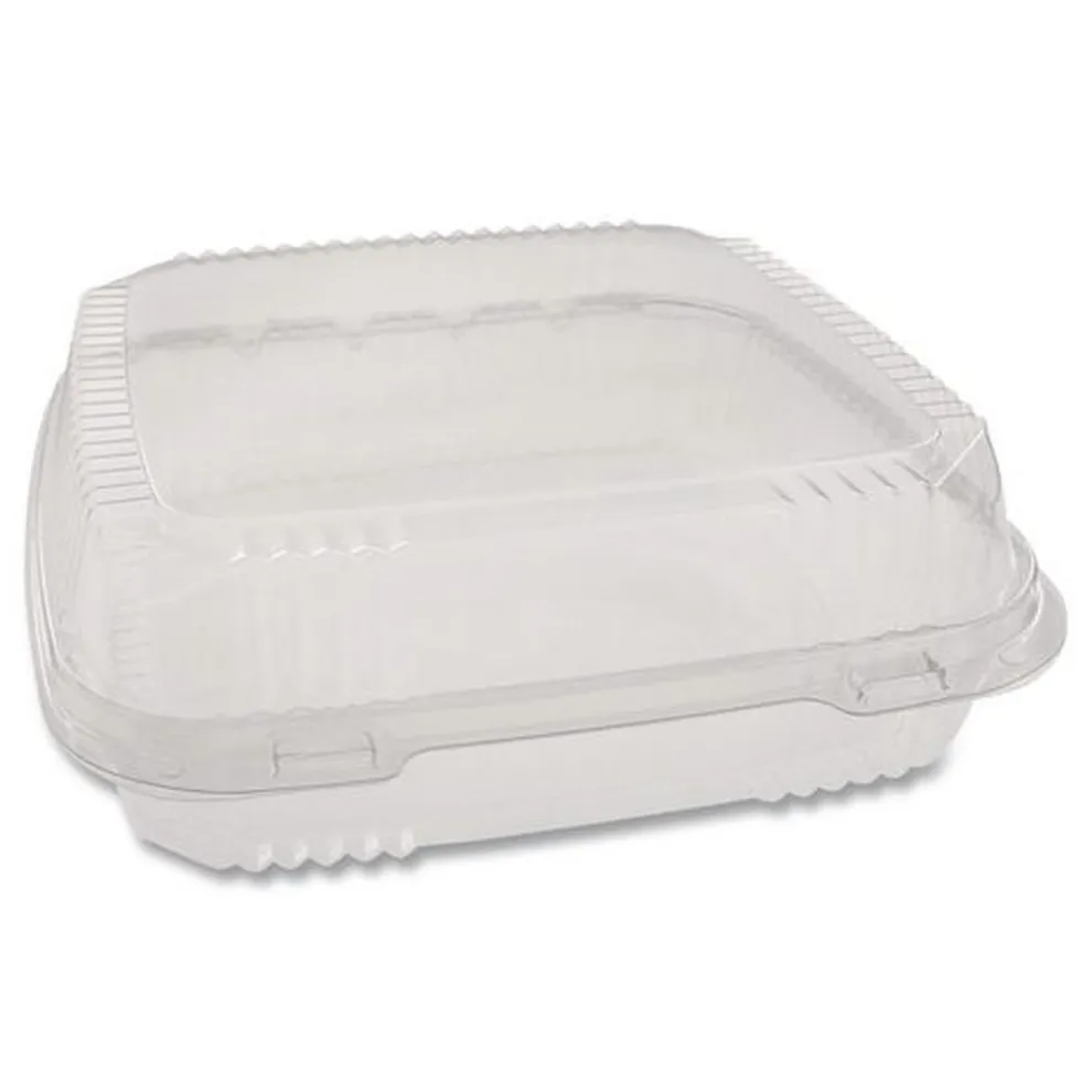 Pactiv Corp. YCI811100000 Clearview Smartlock 9.22 in. x 8.88 in. x 2.91 in. Hinged Lid Containers - Clear (200/Carton)