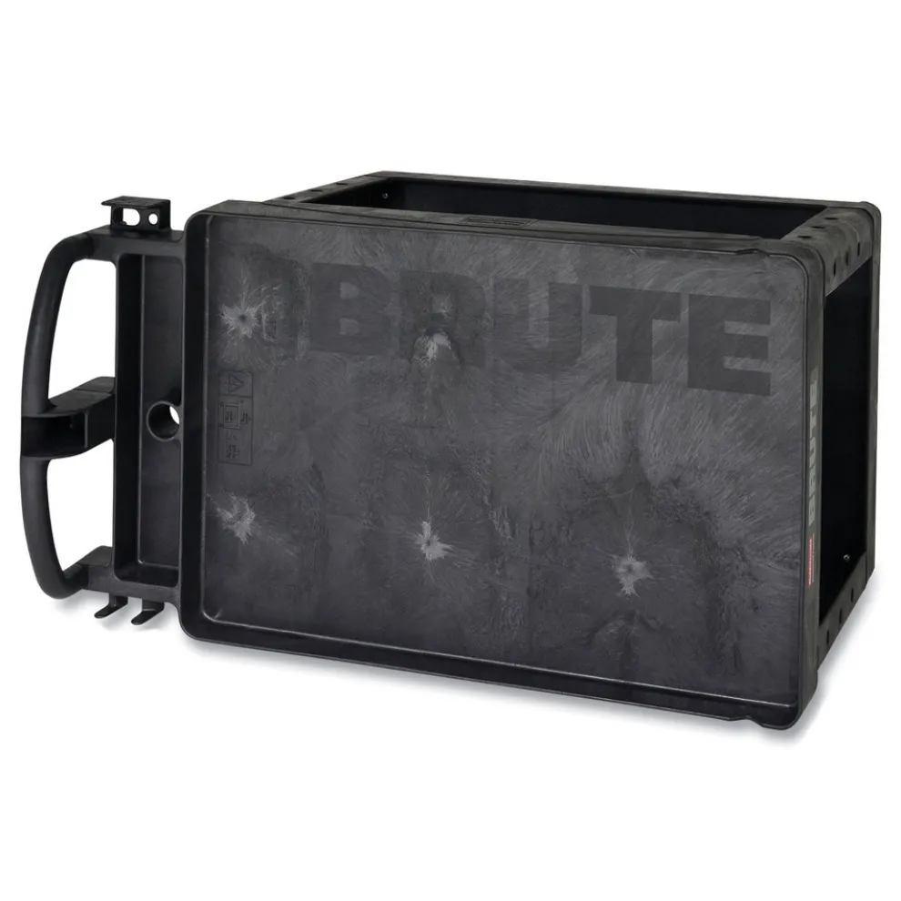 Rubbermaid Commercial 17.13 in. x 38.5 in. x 38.88 in. 500 lbs. Capacity 2 Lipped Shelves Heavy-Duty Plastic Utility Cart - Black