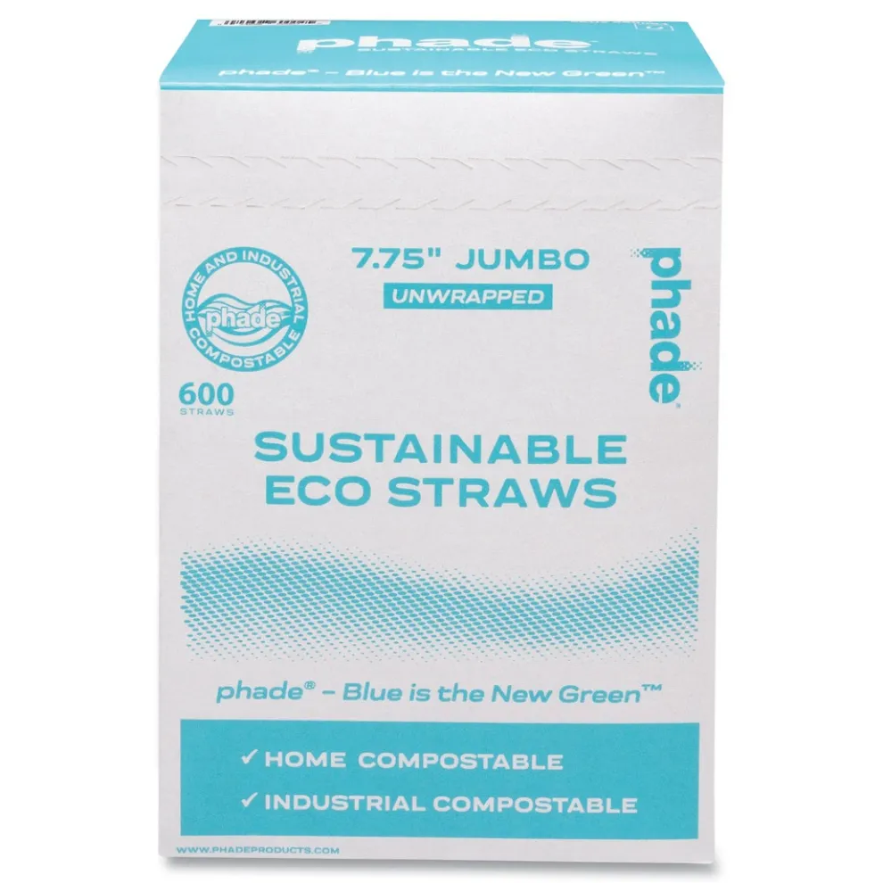 phade 7.75 in. Marine Biodegradable Straws - Ocean Blue (6000/Carton)