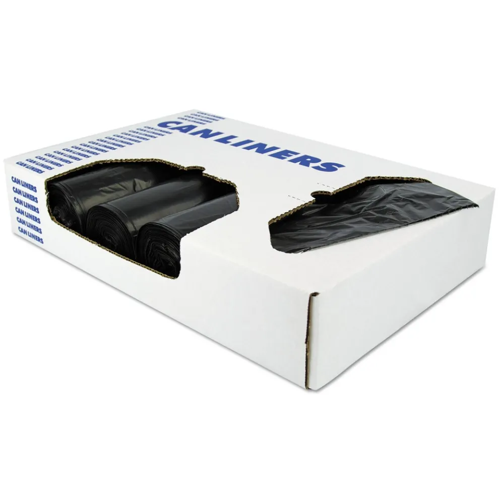 AccuFit H6045TK R01 30 in. x 45 in. 23 gal. 0.9 mil. Linear Low Density Can Liners with AccuFit Sizing - Black (200/Carton)