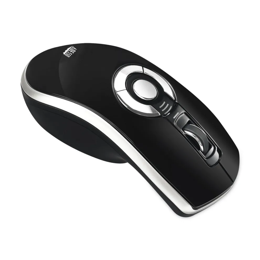 Adesso 2.4 GHz Frequency 100 ft. Wireless Range Left/Right Hand Use Air Mouse Elite Wireless Presenter Mouse - Black