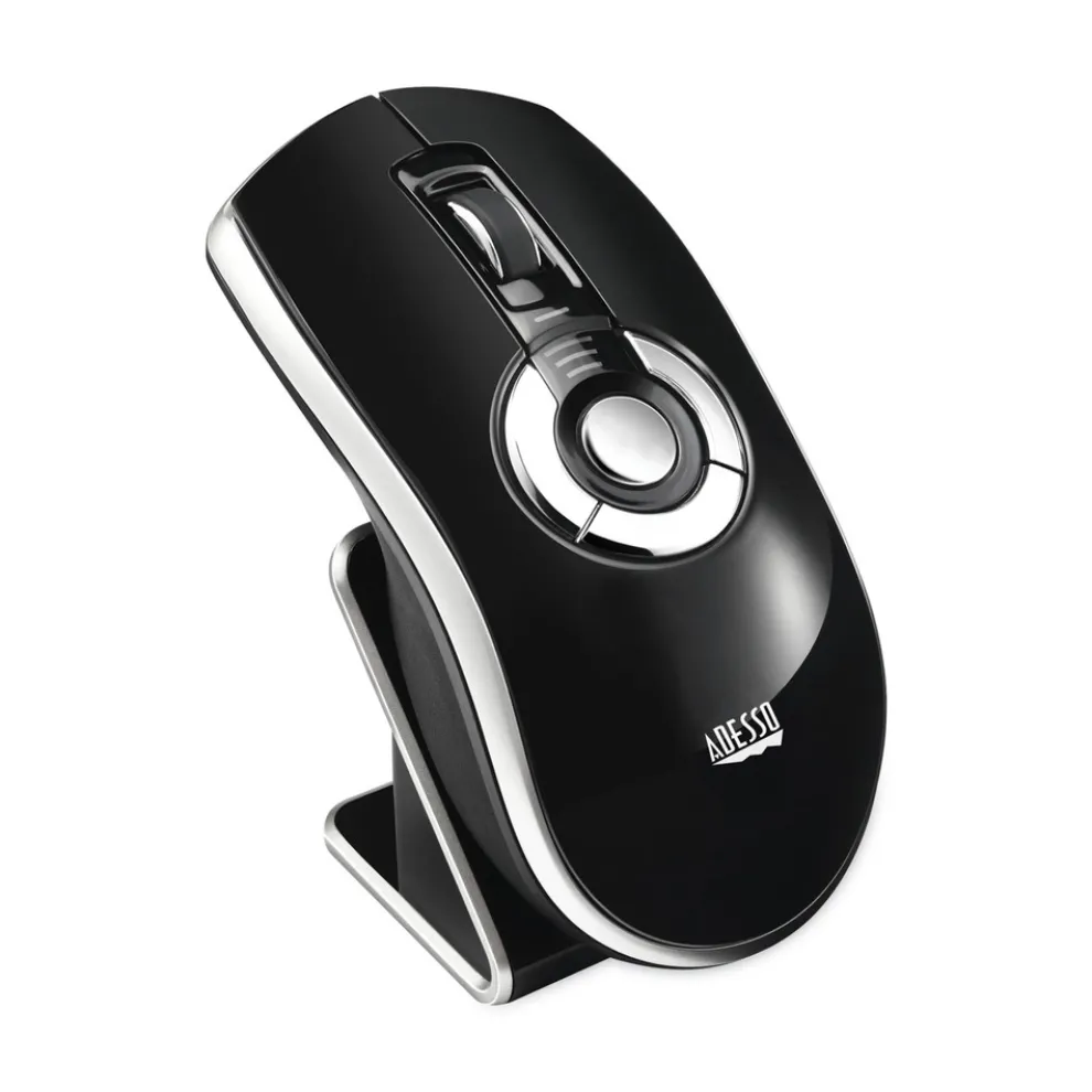 Adesso 2.4 GHz Frequency 100 ft. Wireless Range Left/Right Hand Use Air Mouse Elite Wireless Presenter Mouse - Black