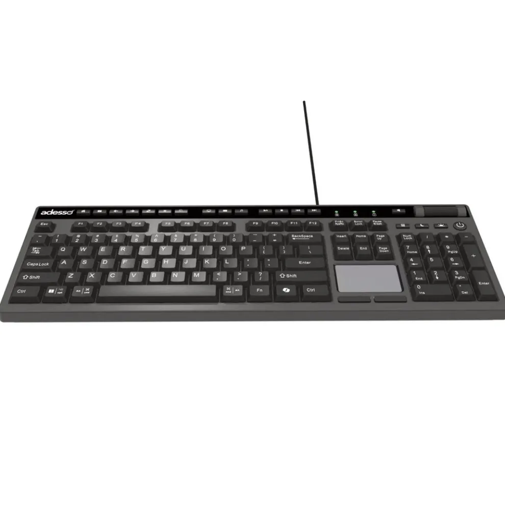 Adesso CyberTouch Desktop Keyboard with Touchpad - Black