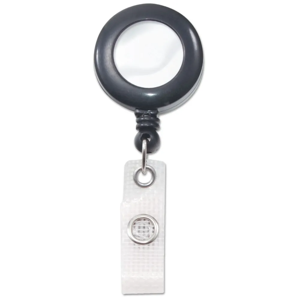 Advantus 24 in. Extension Deluxe Retractable ID Reel with Badge Holder - Black (12/Box)