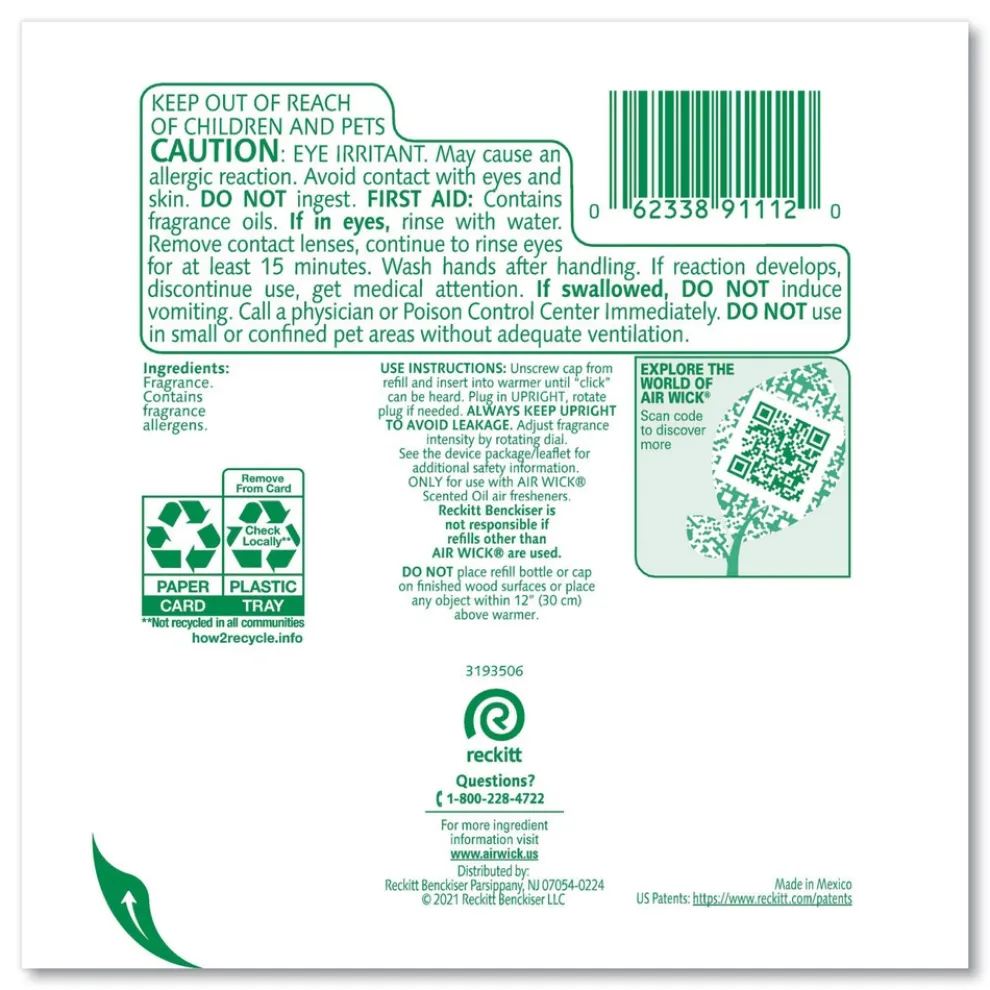 Air Wick 62338-91112 0.67 oz. Scented Oil Refills - Summer Delights (6/Carton)