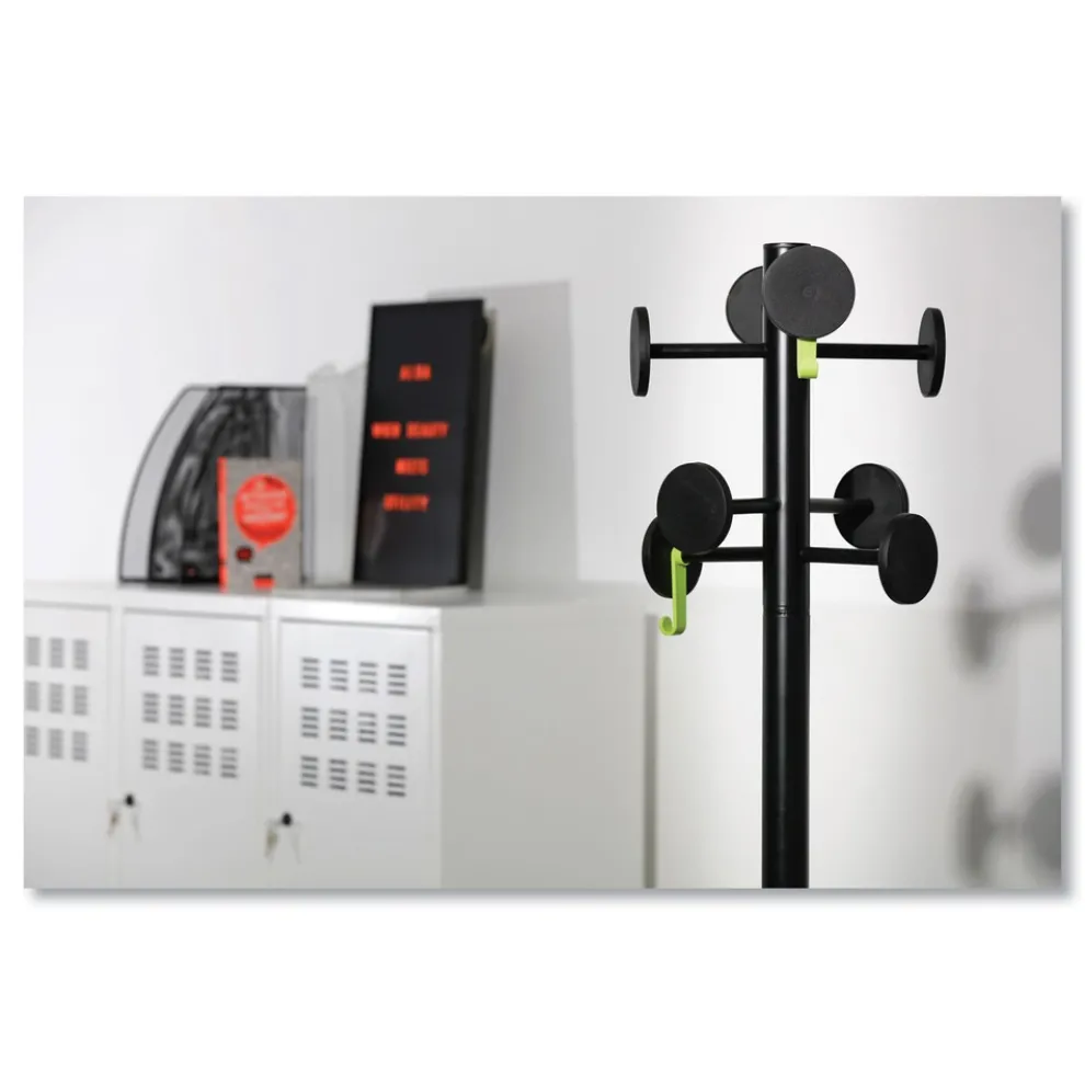 Alba 15w x 15d x 69.3h Stan3 8-Knob Steel Coat Rack - Black