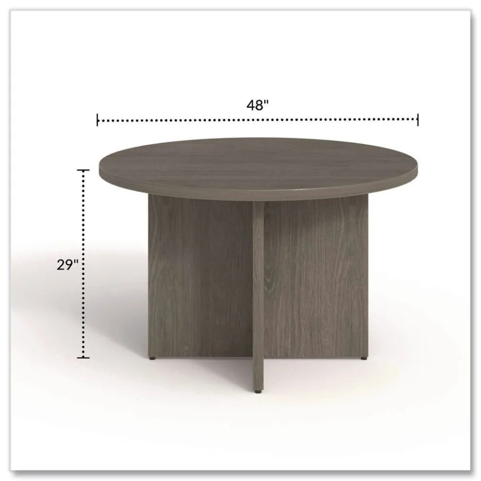 Alera 48 in. Diameter Seville Round Conference Table - Walnut
