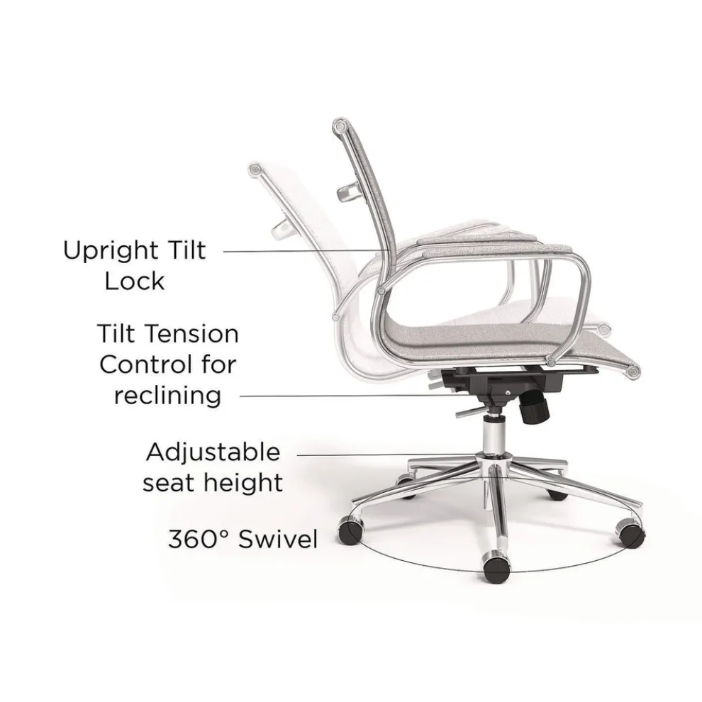 Alera 16.93 in. to 20.67 in. Seat Height Supports Up to 275 lbs. Siskin Fabric Managers Chair - Gray Seat/Back, Chrome Base