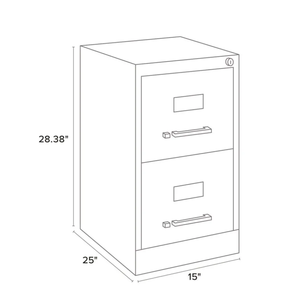 Alera 15 in. x 25 in. x 28.38 in. Letter-Size 2-Drawer Economy Vertical File - Light Gray