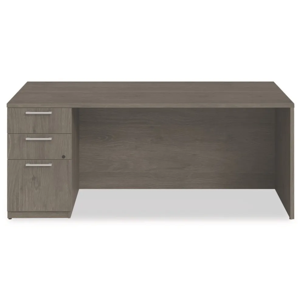 Alera 72 in. x 36 in. x 29 in. Seville Series Single Left Pedestal Desk - Walnut