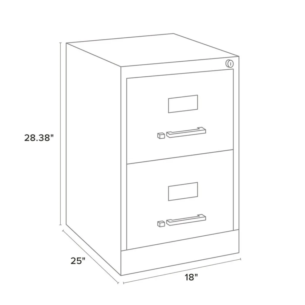 Alera 15 in. x 25 in. x 28.38 in. Legal-Size 2-Drawer Economy Vertical File - Light Gray