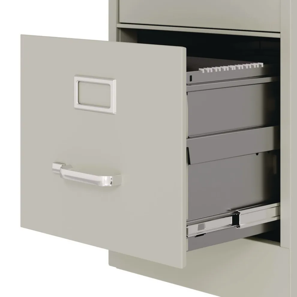 Alera 15 in. x 25 in. x 52 in. Letter-Size 4-Drawer Economy Vertical File - Light Gray