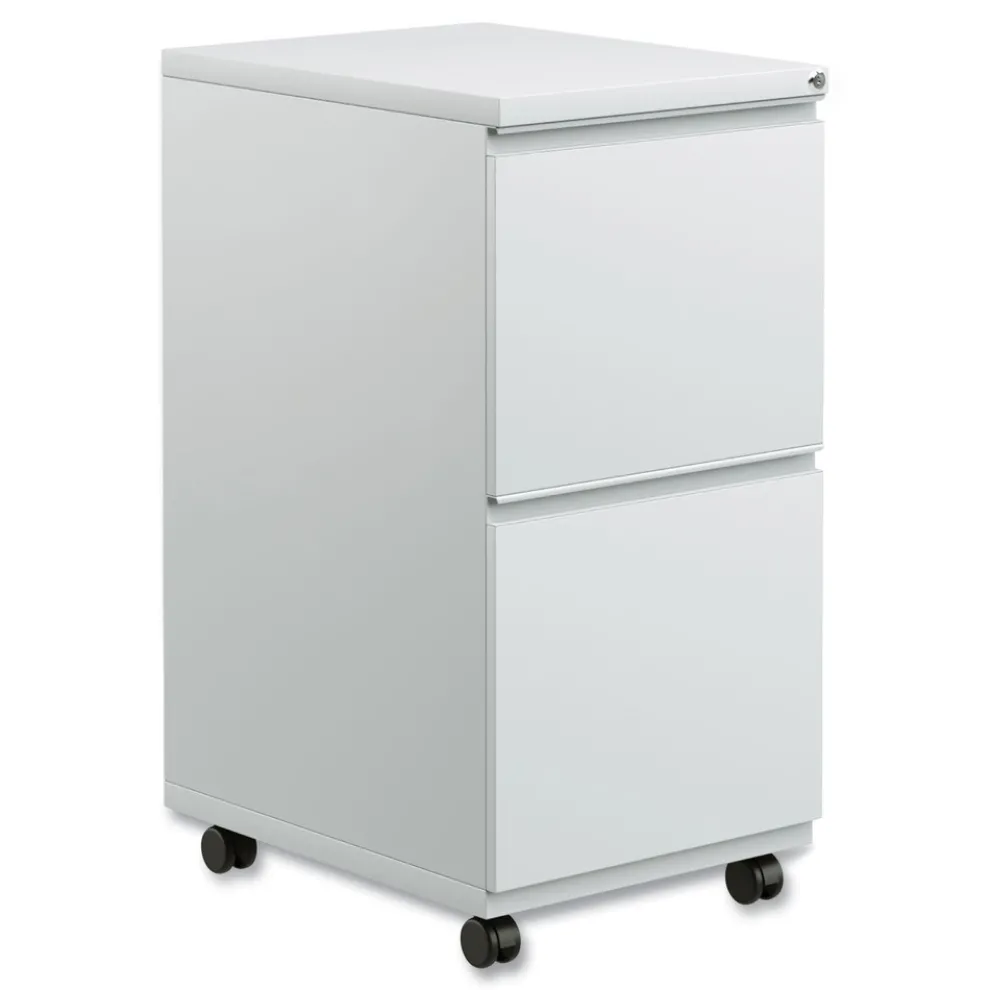 Alera 14.96 in. x 19.29 in. x 27.75 in. 2 Legal/Letter-Size File Drawers Left or Right File Pedestal with Full-Length Pull - Light Gray