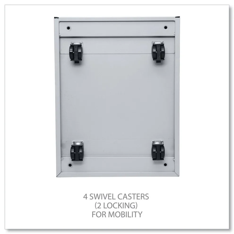 Alera 14.96 in. x 19.29 in. x 27.75 in. 2 Legal/Letter-Size File Drawers Left or Right File Pedestal with Full-Length Pull - Light Gray