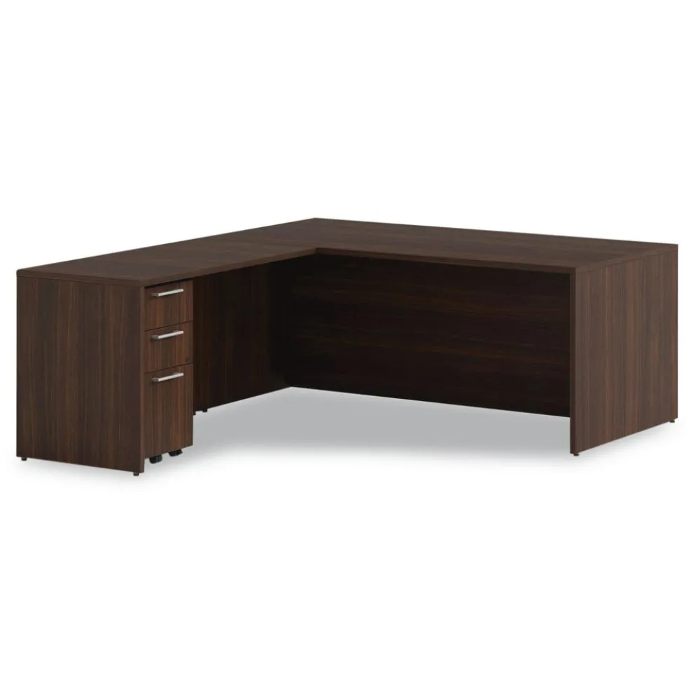 Alera 48 in. x 24 in. x 29 in. Seville Series Reversible Return Shell - Mahogany