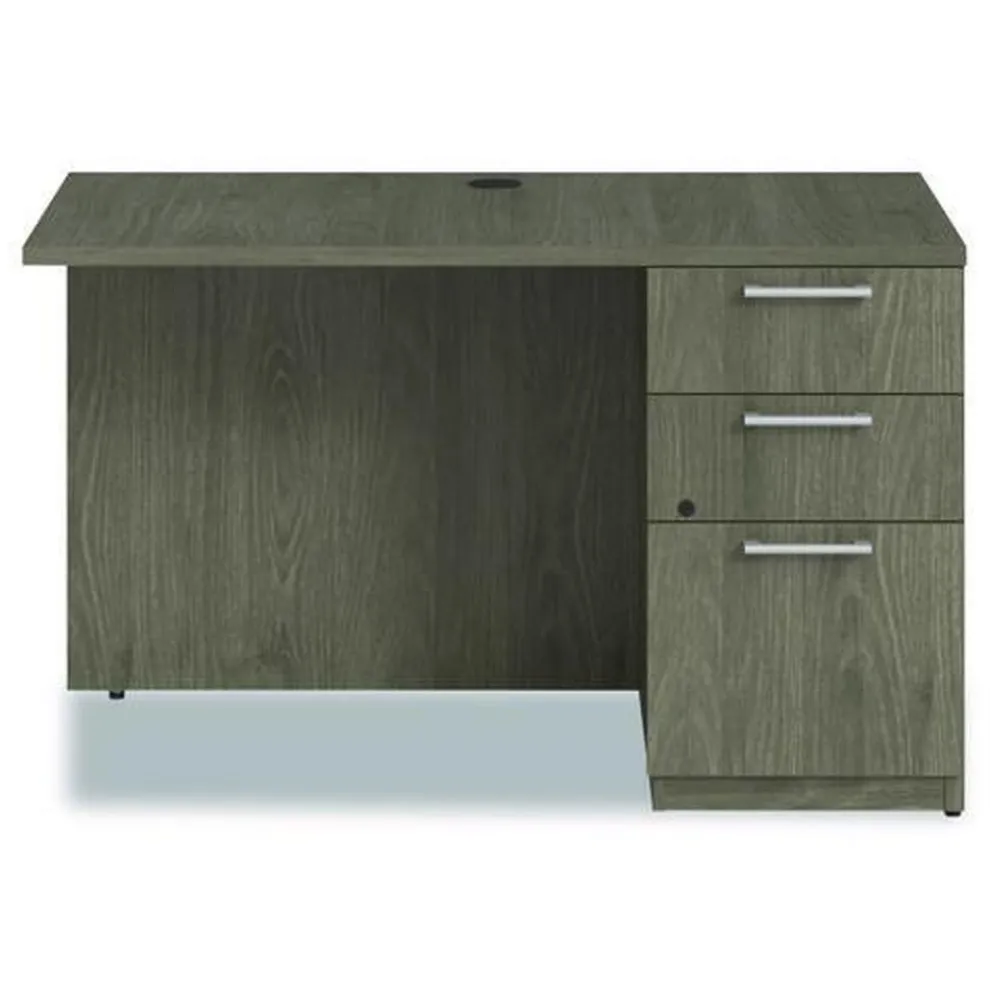 Alera 48 in. x 24 in. x 29 in. Seville Series Right Desk Return with Pedestal - Walnut