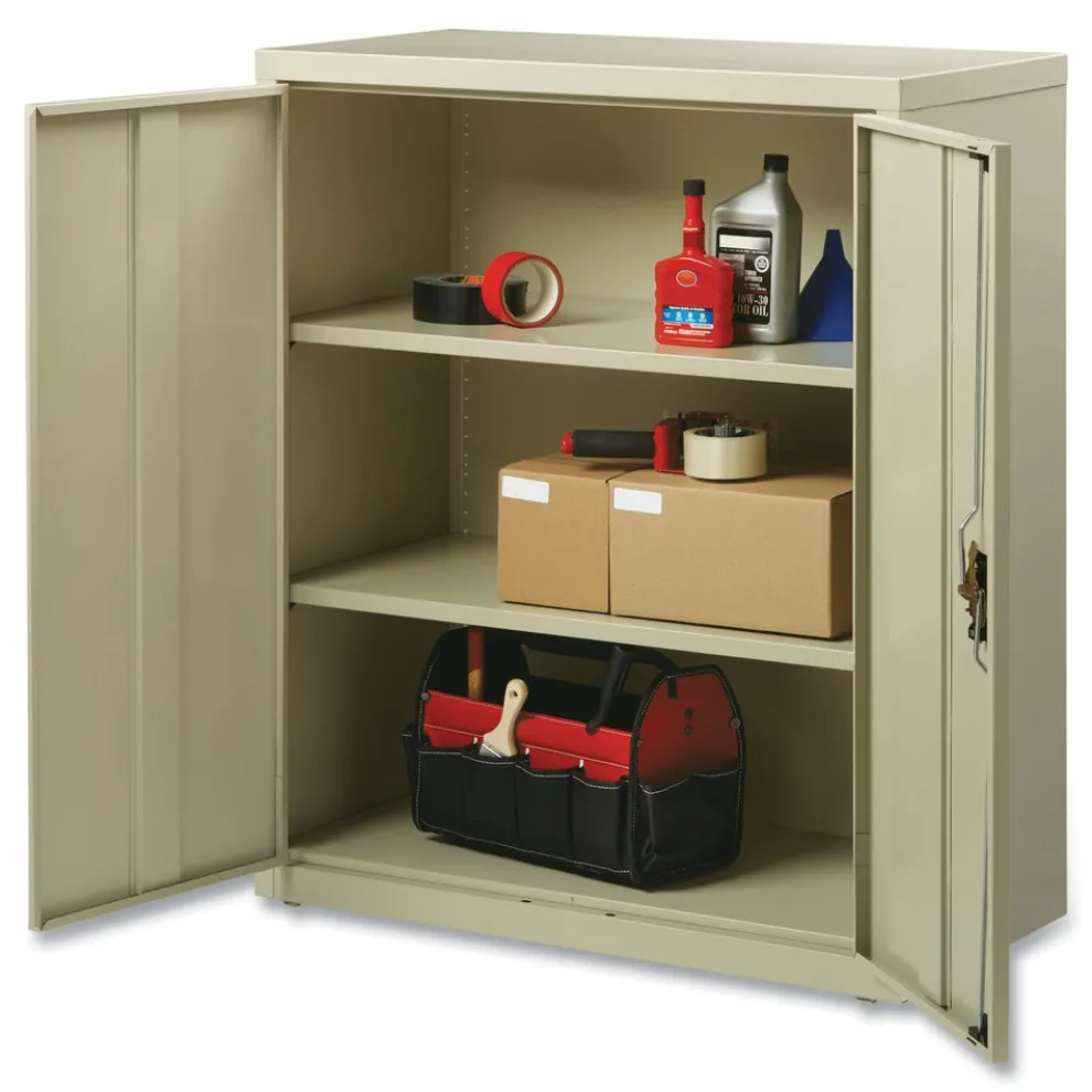 Alera 36 in. x 18 in. x 42 in. 3 Shelves Economy Assembled Storage Cabinets - Putty