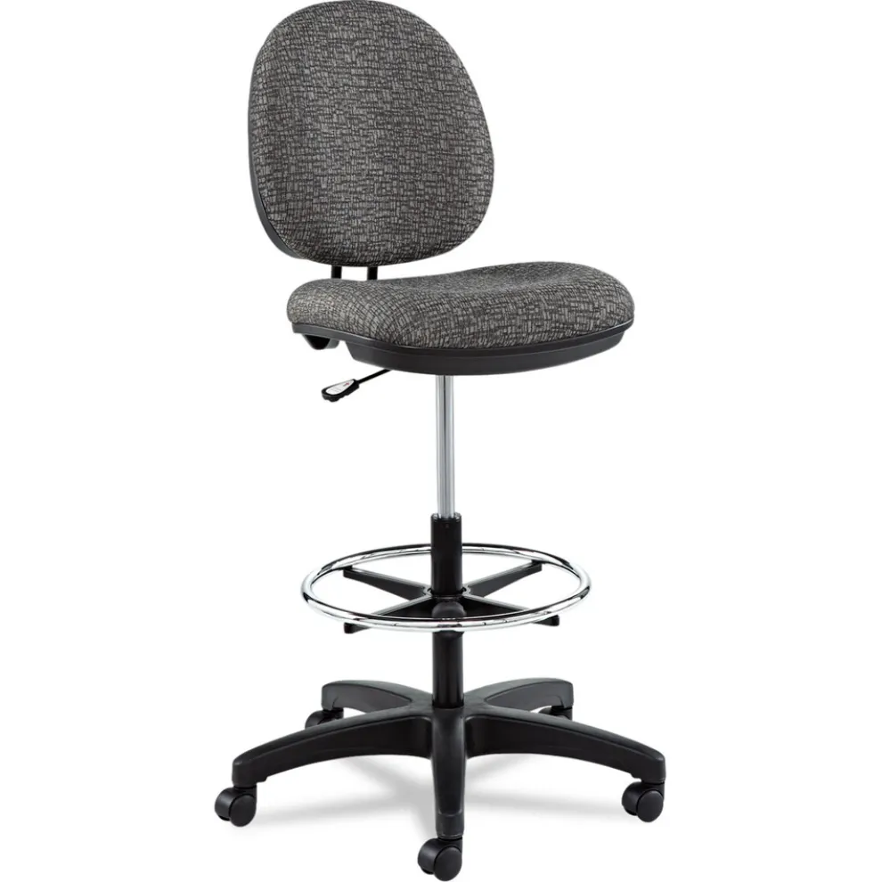 Alera Alera Interval Series Swivel Task Stool, Tone-On-Tone Fabric, Graphite Gray