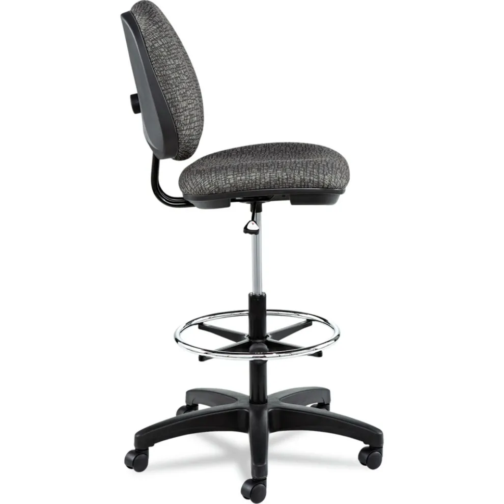 Alera Alera Interval Series Swivel Task Stool, Tone-On-Tone Fabric, Graphite Gray