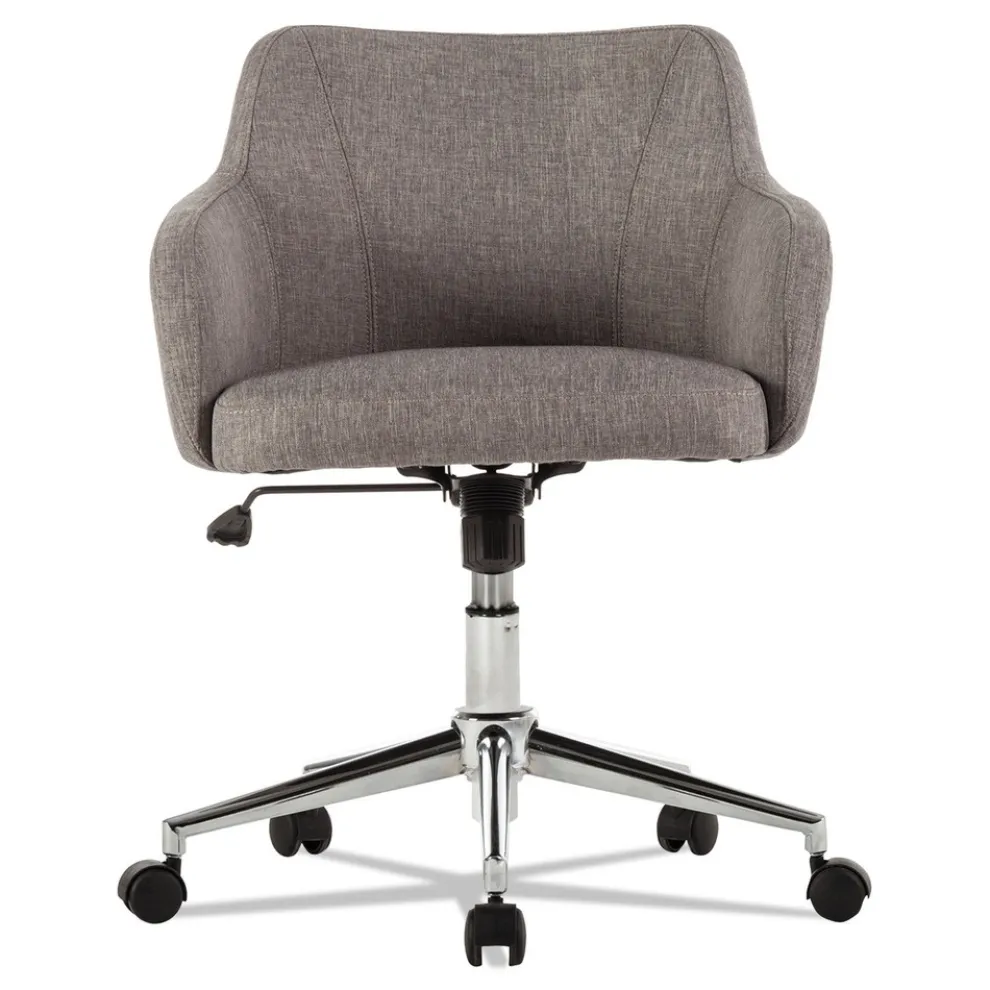 Alera Captain Series Chrome Base 275 lbs. Capacity Mid-Back Chair - Gray Tweed