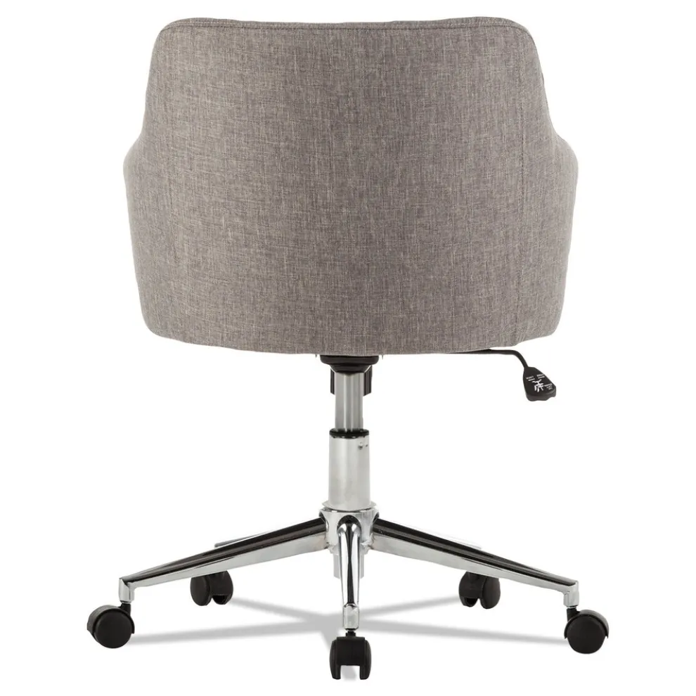 Alera Captain Series Chrome Base 275 lbs. Capacity Mid-Back Chair - Gray Tweed