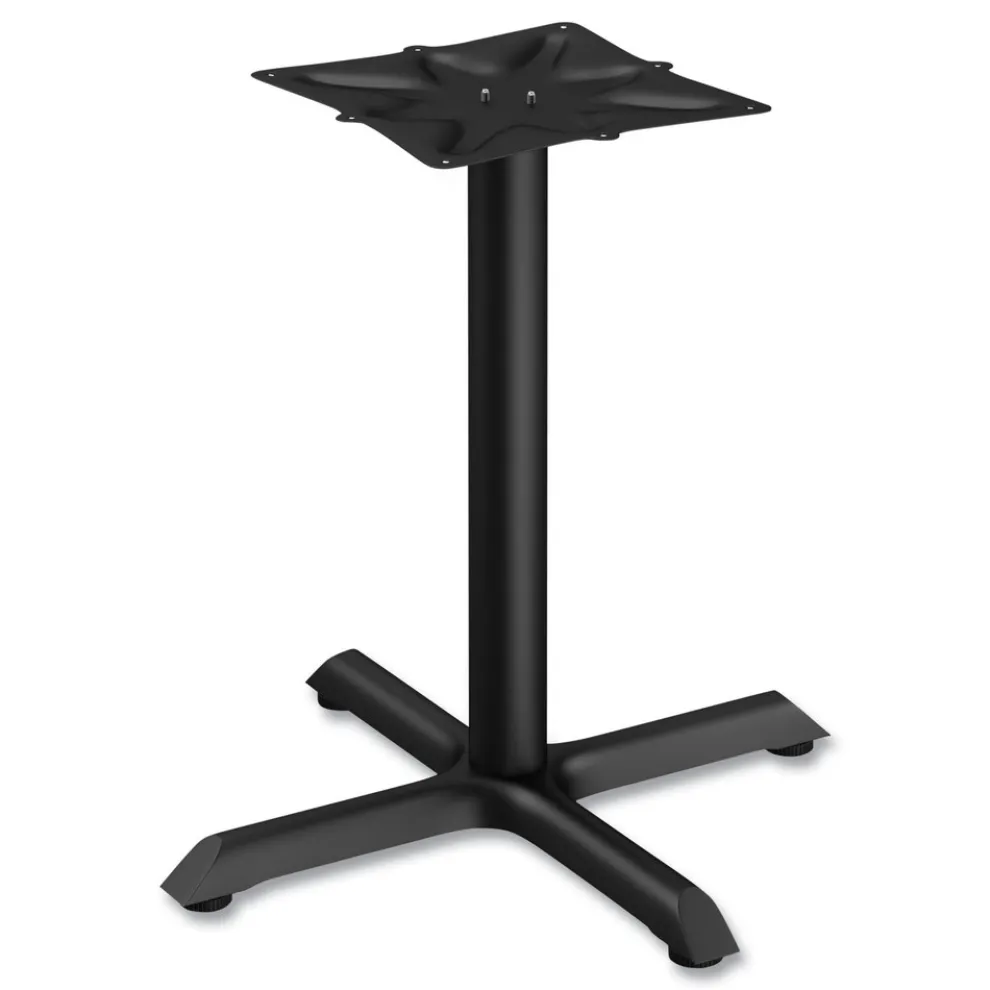 Alera Hospitality Series 27.5 in. x 28.5 in. 300 lbs. Capacity Steel Single-Column Bases - Black