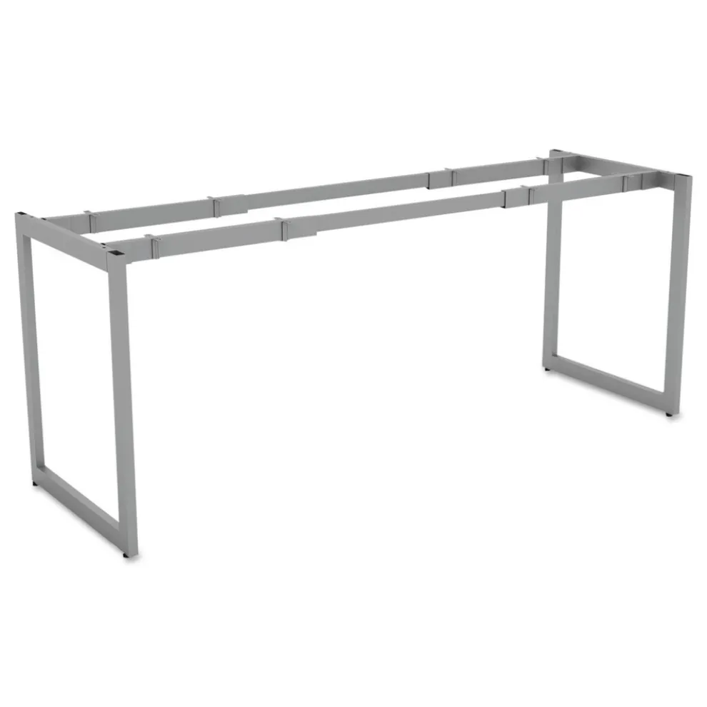 Alera Open Office Desk Series 47.25 to 70.78w x 23.63d x 28.5h Adjustable O-Leg Desk Base - Silver