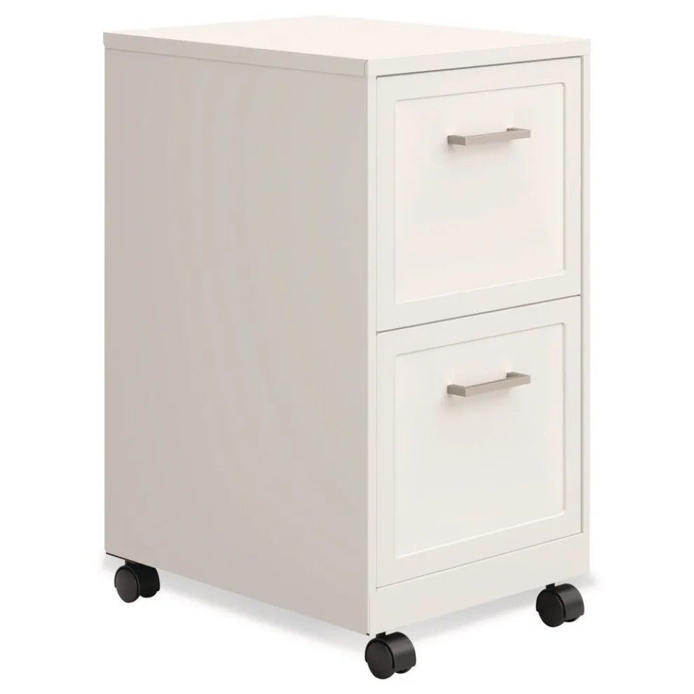 Alera Two-Drawer Mobile Vertical File 2 Letter-Size File Drawers 14.25 x 18 x 26.7 - Pearl White