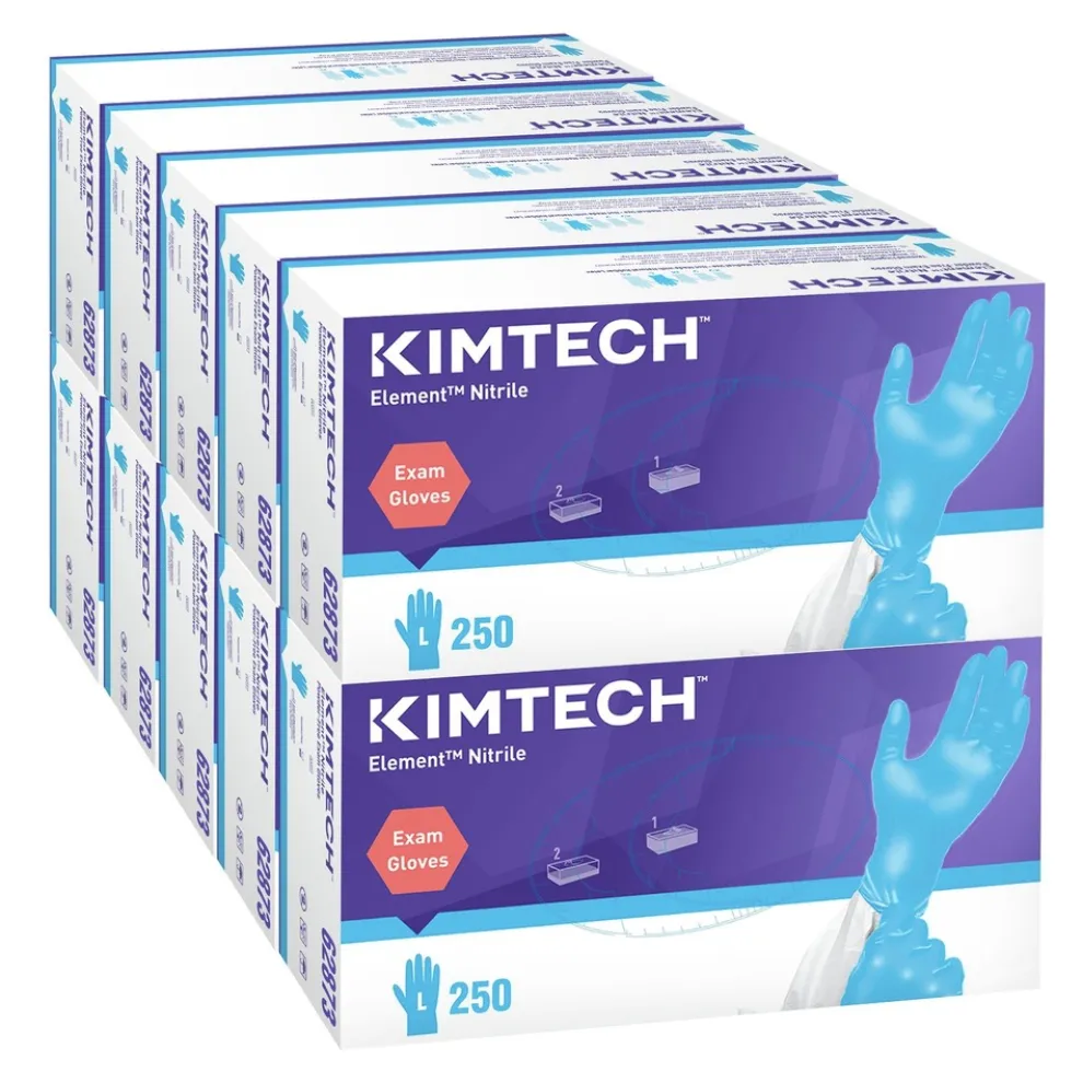 Ansell Kimtech Element Nitrile Exam Gloves - Large, Blue (2500/Carton)