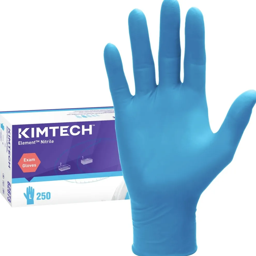 Ansell Kimtech Element Nitrile Exam Gloves - Large, Blue (2500/Carton)
