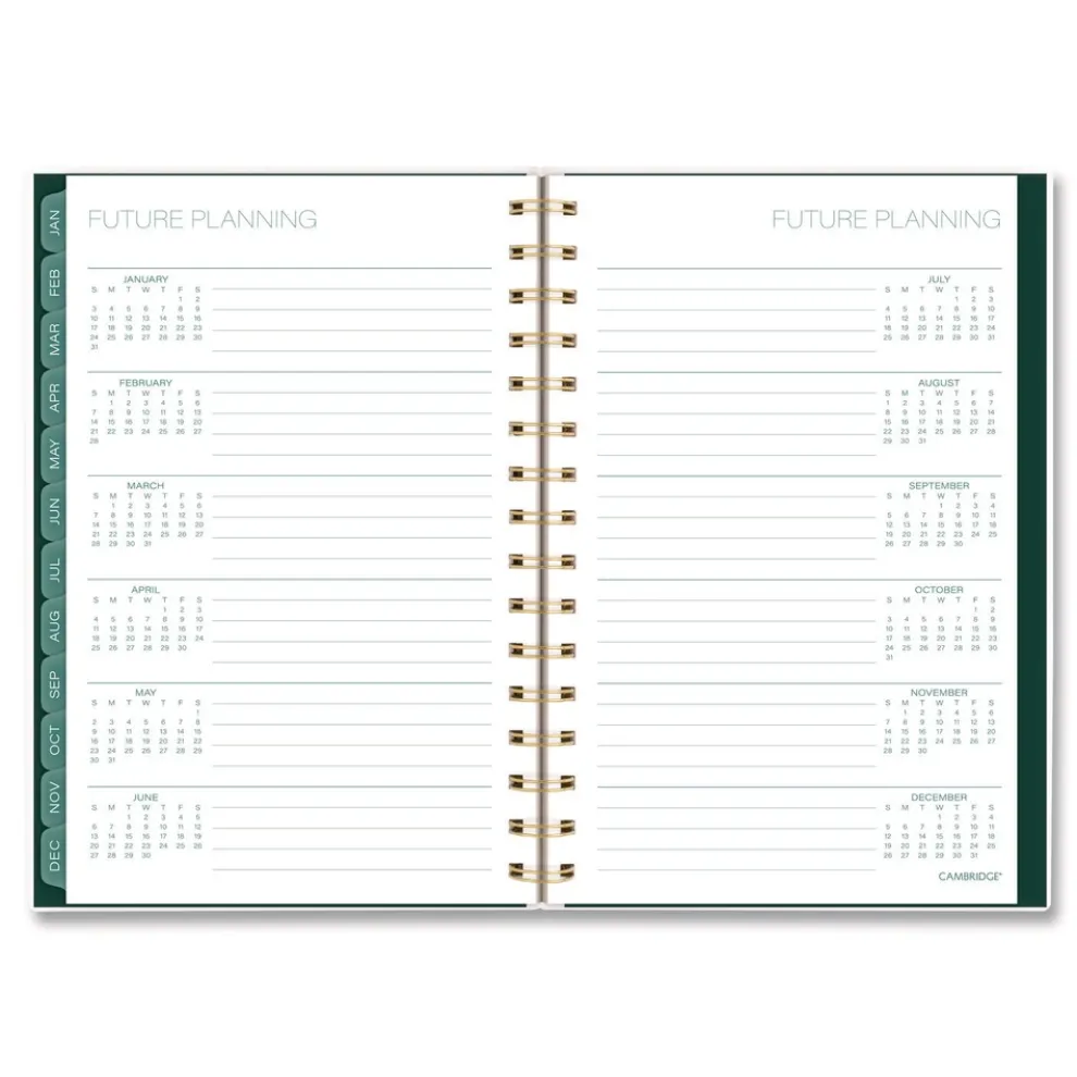 AT-A-GLANCE 8.5 in. x 5.5 in. 12-Month (Jan-Dec 2026) Emerald Isle Weekly/Monthly Planner - Green Marbled Cover