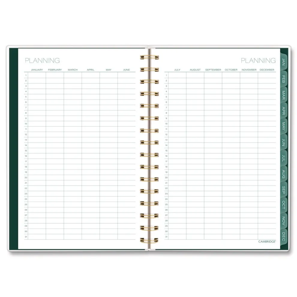 AT-A-GLANCE 8.5 in. x 5.5 in. 12-Month (Jan-Dec 2026) Emerald Isle Weekly/Monthly Planner - Green Marbled Cover