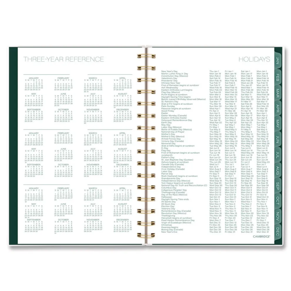 AT-A-GLANCE 8.5 in. x 5.5 in. 12-Month (Jan-Dec 2026) Emerald Isle Weekly/Monthly Planner - Green Marbled Cover