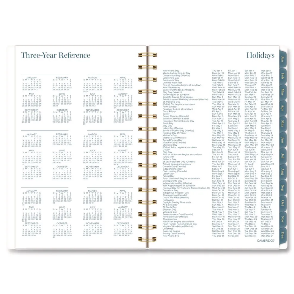 AT-A-GLANCE 8.5 in. x 5.5 in. 12-Month (Jan-Dec 2026) Midnight Garden Weekly/Monthly Planner - Black/Pink/Green Cover