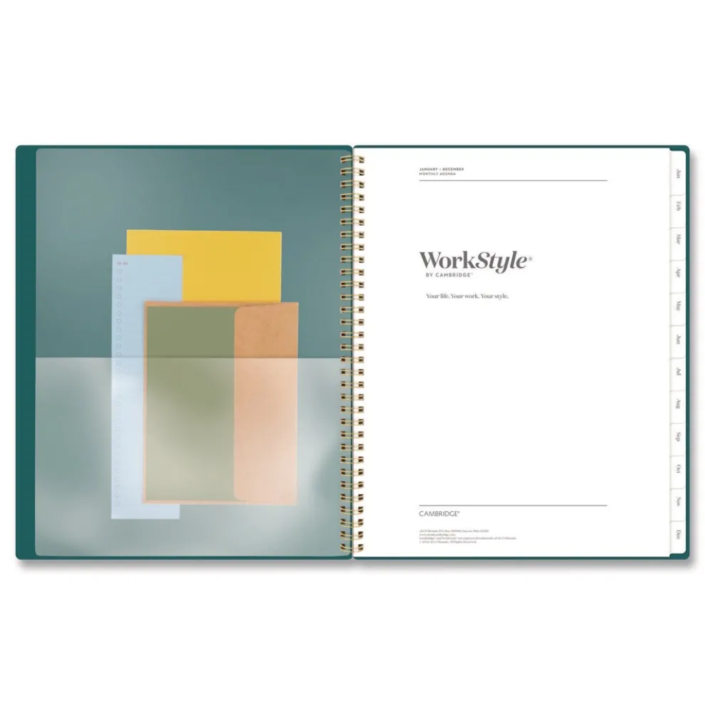 AT-A-GLANCE 11 in. x 8.5 in. 12-Month (Jan-Dec 2026) WorkStyle Poly Monthly Planner - Teal Cover