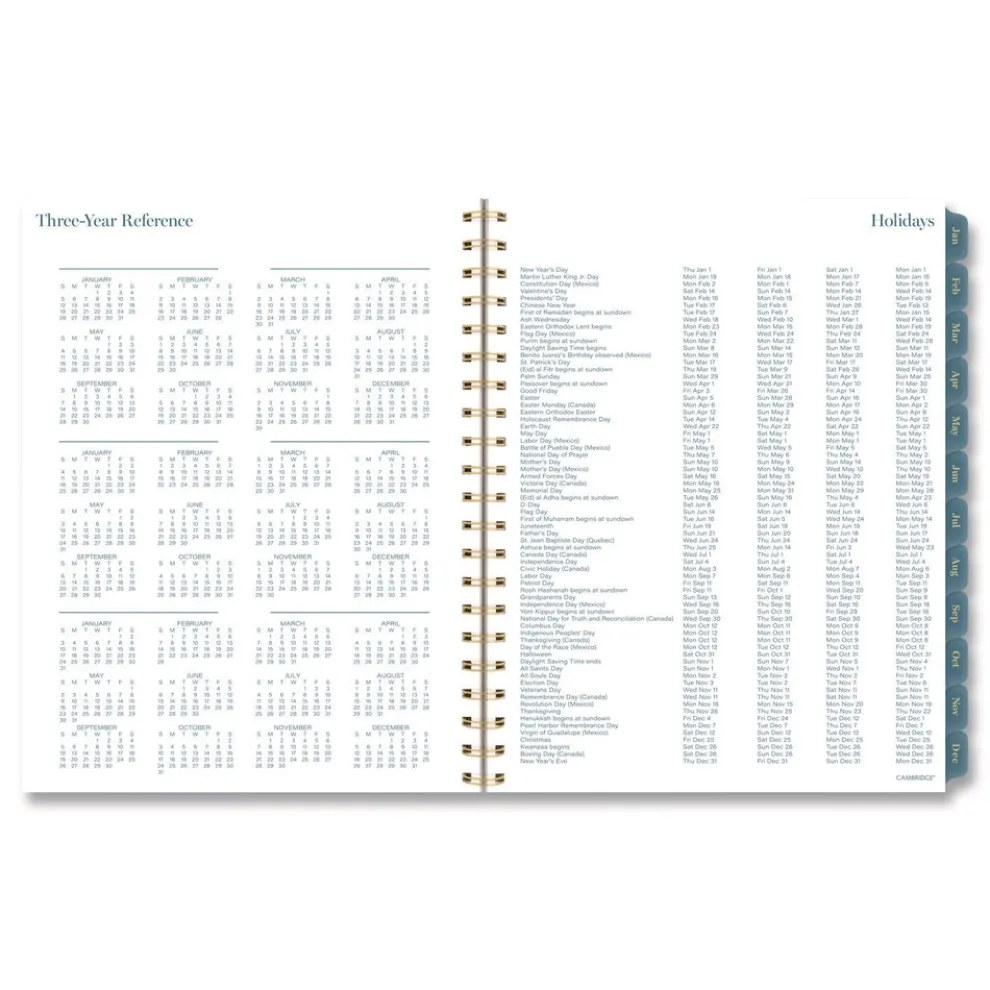 AT-A-GLANCE 11 in. x 8.5 in. 12-Month (Jan-Dec 2026) Midnight Garden Weekly/Monthly Planner - Black/Pink/Green Cover