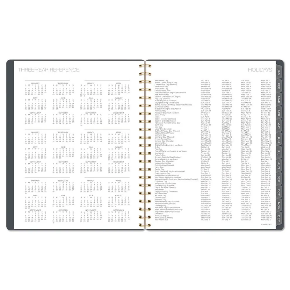 AT-A-GLANCE 11 in. x 8.5 in. 12-Month (Jan-Dec 2026) Hera Weekly Monthly Planner - Black/Gold Cover