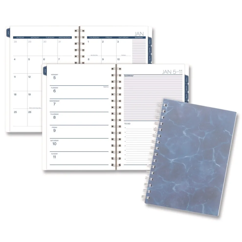 AT-A-GLANCE 8.5 in. x 5.5 in. 12-Month (Jan-Dec 2026) Abyss Weekly/Monthly Planner - Blue Cover