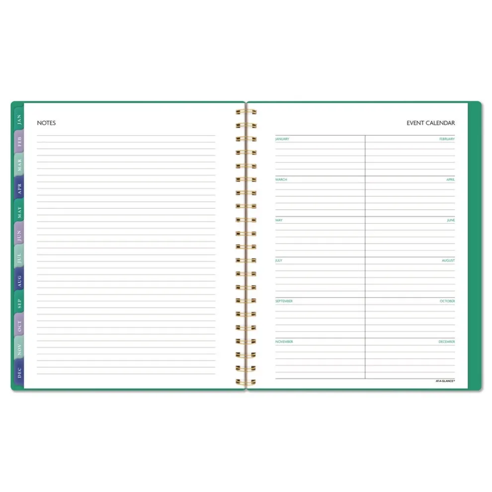 AT-A-GLANCE 11 in. x 8.5 in. 13-Month (Jan-Jan 2026) Badge Geo Weekly/Monthly Planner - Green Cover